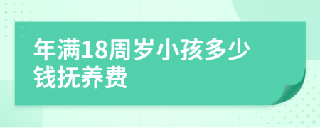 年满18周岁小孩多少钱抚养费