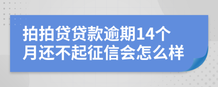 拍拍贷贷款逾期14个月还不起征信会怎么样