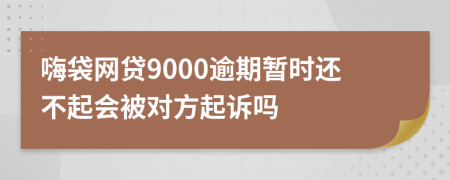 嗨袋网贷9000逾期暂时还不起会被对方起诉吗