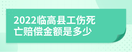 2022临高县工伤死亡赔偿金额是多少