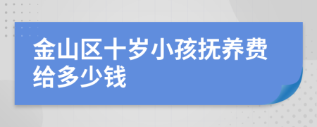 金山区十岁小孩抚养费给多少钱