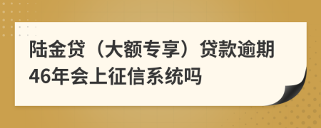 陆金贷（大额专享）贷款逾期46年会上征信系统吗