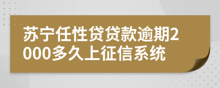 苏宁任性贷贷款逾期2000多久上征信系统