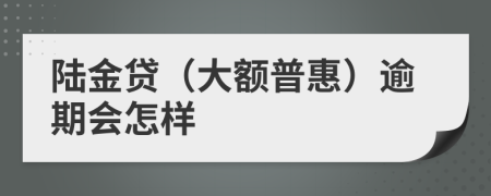 陆金贷（大额普惠）逾期会怎样