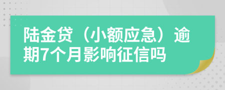 陆金贷（小额应急）逾期7个月影响征信吗