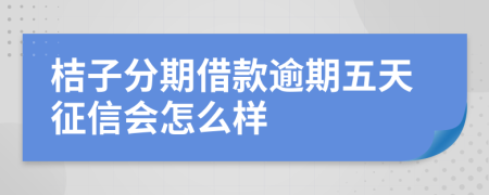 桔子分期借款逾期五天征信会怎么样