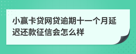 小赢卡贷网贷逾期十一个月延迟还款征信会怎么样