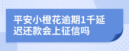 平安小橙花逾期1千延迟还款会上征信吗