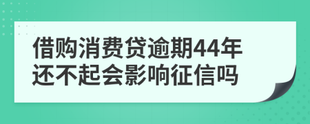 借购消费贷逾期44年还不起会影响征信吗