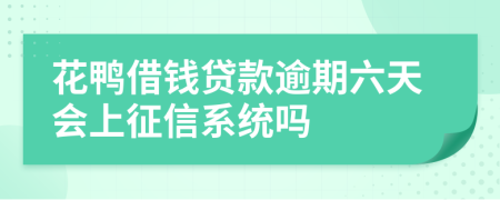 花鸭借钱贷款逾期六天会上征信系统吗