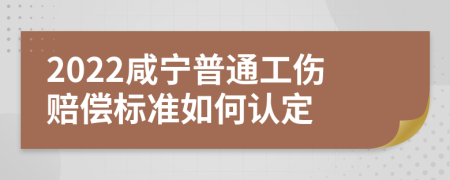 2022咸宁普通工伤赔偿标准如何认定