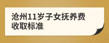 沧州11岁子女抚养费收取标准