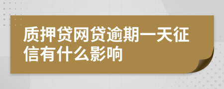 质押贷网贷逾期一天征信有什么影响