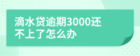 滴水贷逾期3000还不上了怎么办