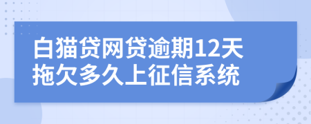 白猫贷网贷逾期12天拖欠多久上征信系统