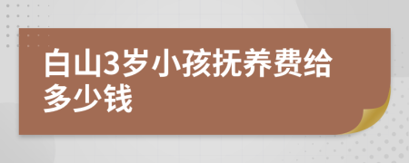 白山3岁小孩抚养费给多少钱