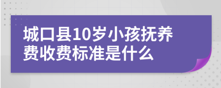 城口县10岁小孩抚养费收费标准是什么