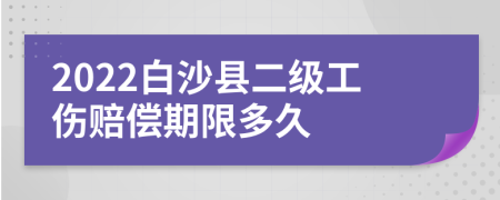 2022白沙县二级工伤赔偿期限多久