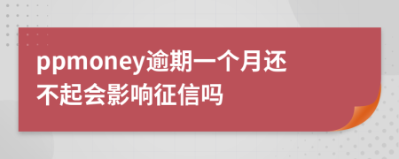 ppmoney逾期一个月还不起会影响征信吗