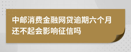 中邮消费金融网贷逾期六个月还不起会影响征信吗