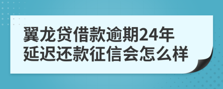 翼龙贷借款逾期24年延迟还款征信会怎么样