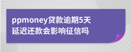 ppmoney贷款逾期5天延迟还款会影响征信吗