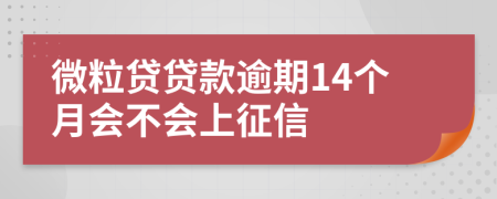 微粒贷贷款逾期14个月会不会上征信