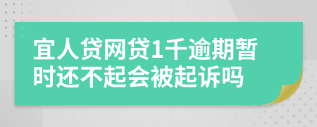 宜人贷网贷1千逾期暂时还不起会被起诉吗