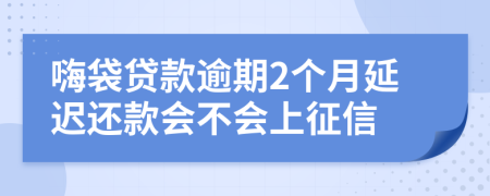 嗨袋贷款逾期2个月延迟还款会不会上征信