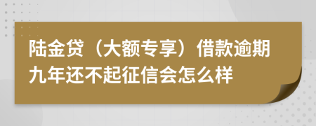 陆金贷（大额专享）借款逾期九年还不起征信会怎么样