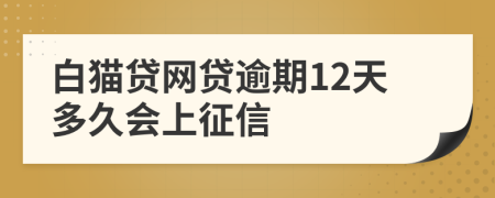 白猫贷网贷逾期12天多久会上征信