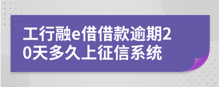 工行融e借借款逾期20天多久上征信系统