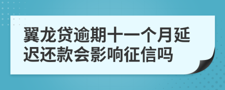 翼龙贷逾期十一个月延迟还款会影响征信吗