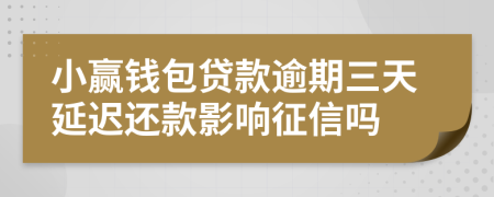 小赢钱包贷款逾期三天延迟还款影响征信吗