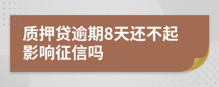 质押贷逾期8天还不起影响征信吗