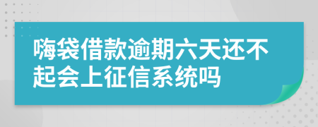 嗨袋借款逾期六天还不起会上征信系统吗