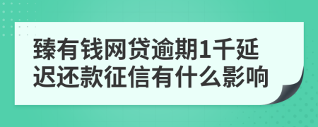 臻有钱网贷逾期1千延迟还款征信有什么影响