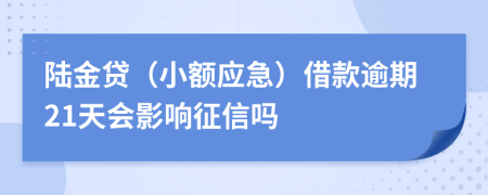 陆金贷（小额应急）借款逾期21天会影响征信吗