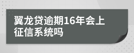 翼龙贷逾期16年会上征信系统吗