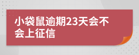 小袋鼠逾期23天会不会上征信