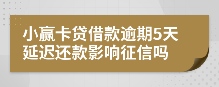 小赢卡贷借款逾期5天延迟还款影响征信吗