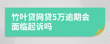 竹叶贷网贷5万逾期会面临起诉吗