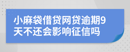 小麻袋借贷网贷逾期9天不还会影响征信吗