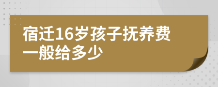 宿迁16岁孩子抚养费一般给多少