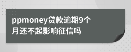 ppmoney贷款逾期9个月还不起影响征信吗