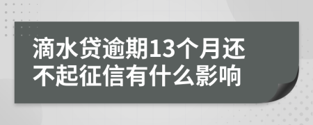 滴水贷逾期13个月还不起征信有什么影响