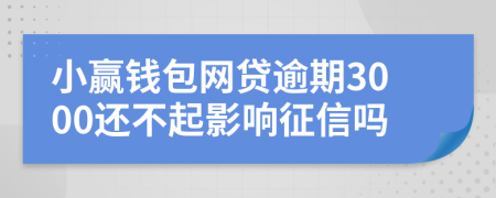 小赢钱包网贷逾期3000还不起影响征信吗