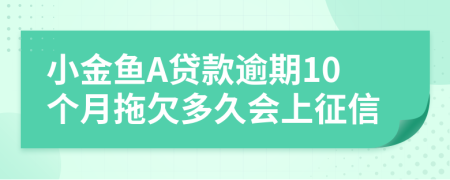小金鱼A贷款逾期10个月拖欠多久会上征信