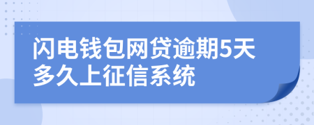 闪电钱包网贷逾期5天多久上征信系统