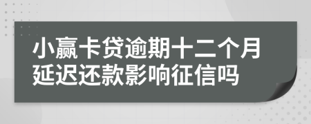 小赢卡贷逾期十二个月延迟还款影响征信吗